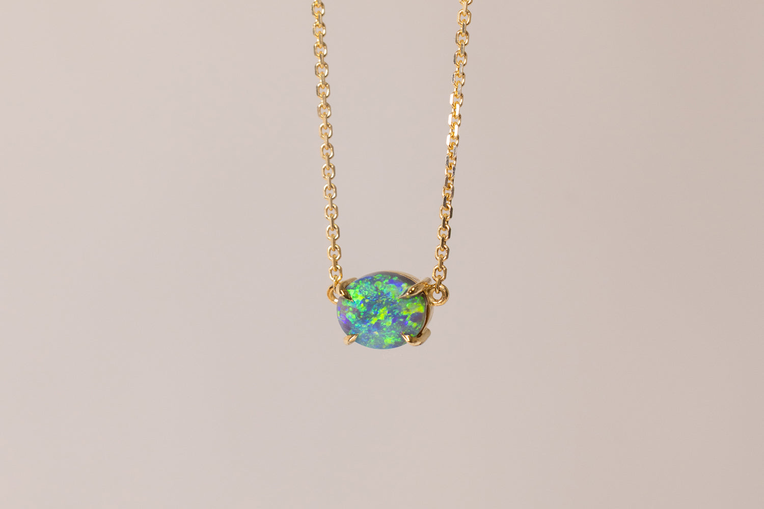 Ruthie — 18kt Yellow Gold 1.07 ct Dark Opal Necklace