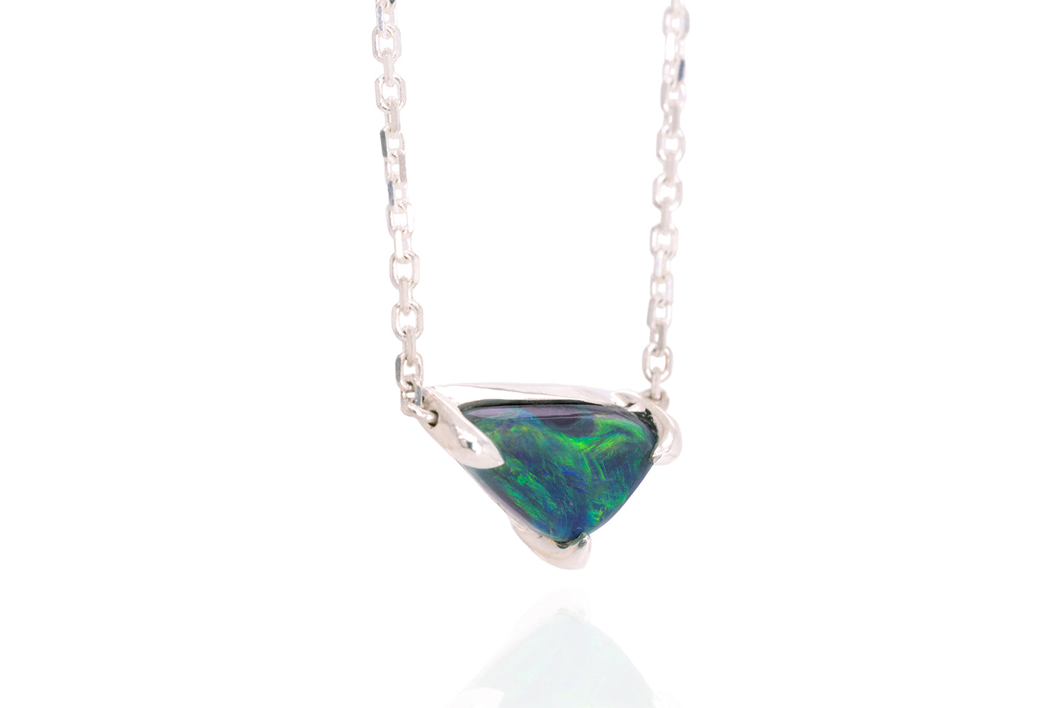 Ruthie — Sterling Silver 1.53 ct Black Opal Necklace