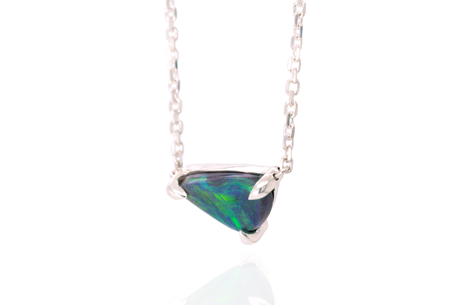 Ruthie — Sterling Silver 1.53 ct Black Opal Necklace