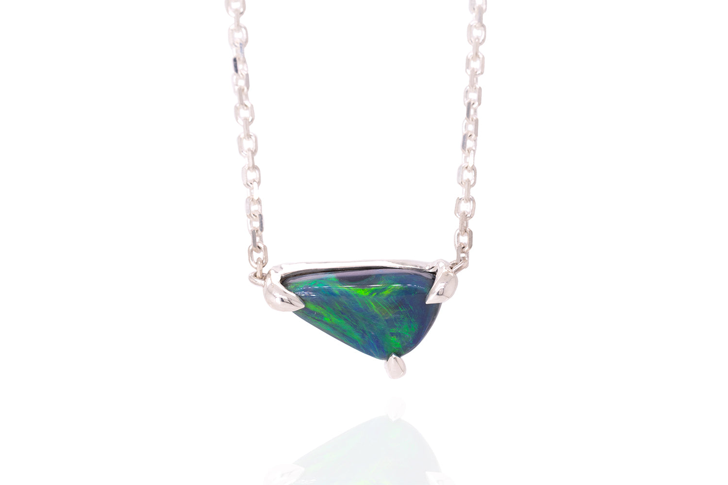 Ruthie — Sterling Silver 1.53 ct Black Opal Necklace