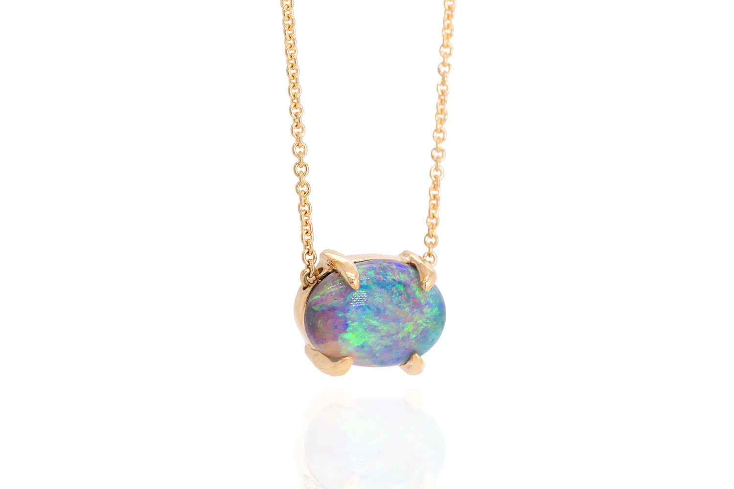 Ruthie — 18kt Yellow Gold 2.05 ct Crystal Opal Necklace