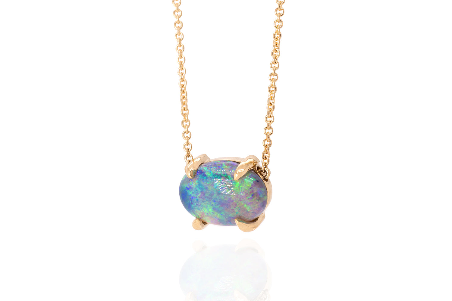Ruthie — 18kt Yellow Gold 2.05 ct Crystal Opal Necklace