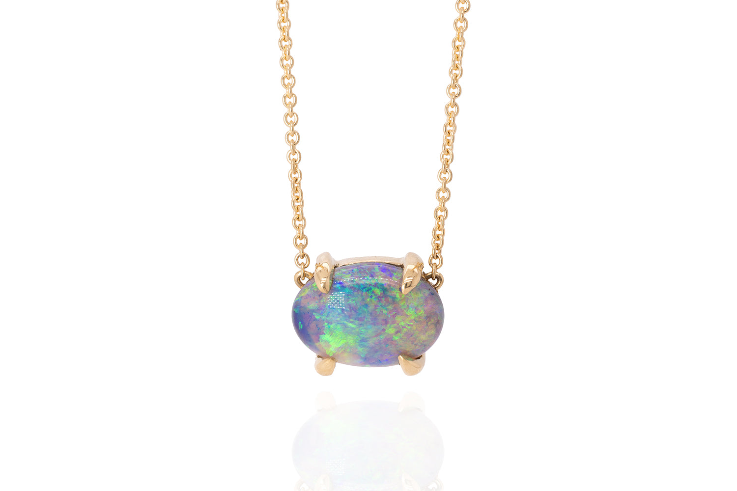 Ruthie — 18kt Yellow Gold 2.05 ct Crystal Opal Necklace