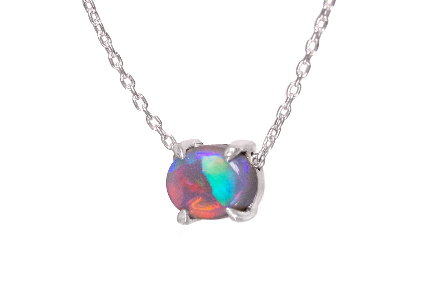 Sterling Silver Ruthie Opal Necklace
