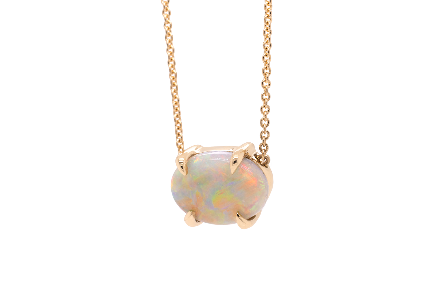 Ruthie Necklace Gold with 2.20ct White Opal