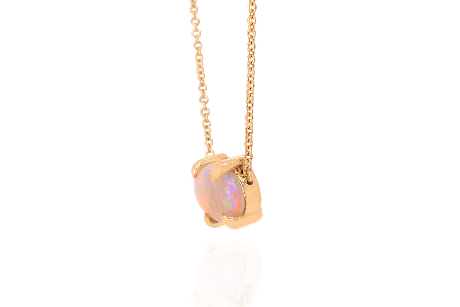 Ruthie Necklace Gold with 1.26ct White Opal