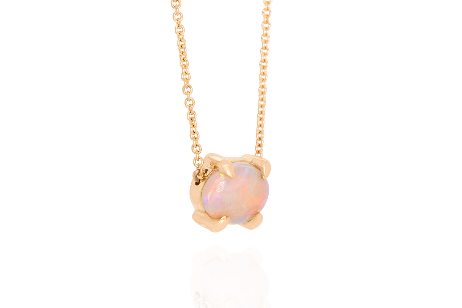 Ruthie Necklace Gold with 1.26ct White Opal