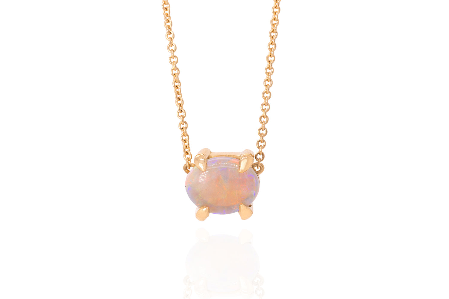 Ruthie Necklace Gold with 1.26ct White Opal