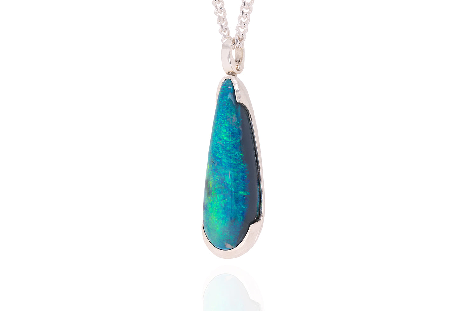 Australian 24 ct Dark Opal Sterling Silver Custom Pendant | Black