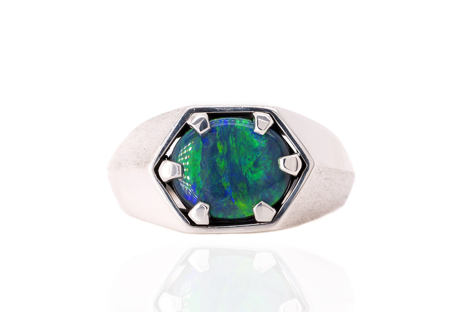 Saxon — Sterling Silver 2.55 ct Black Opal Ring