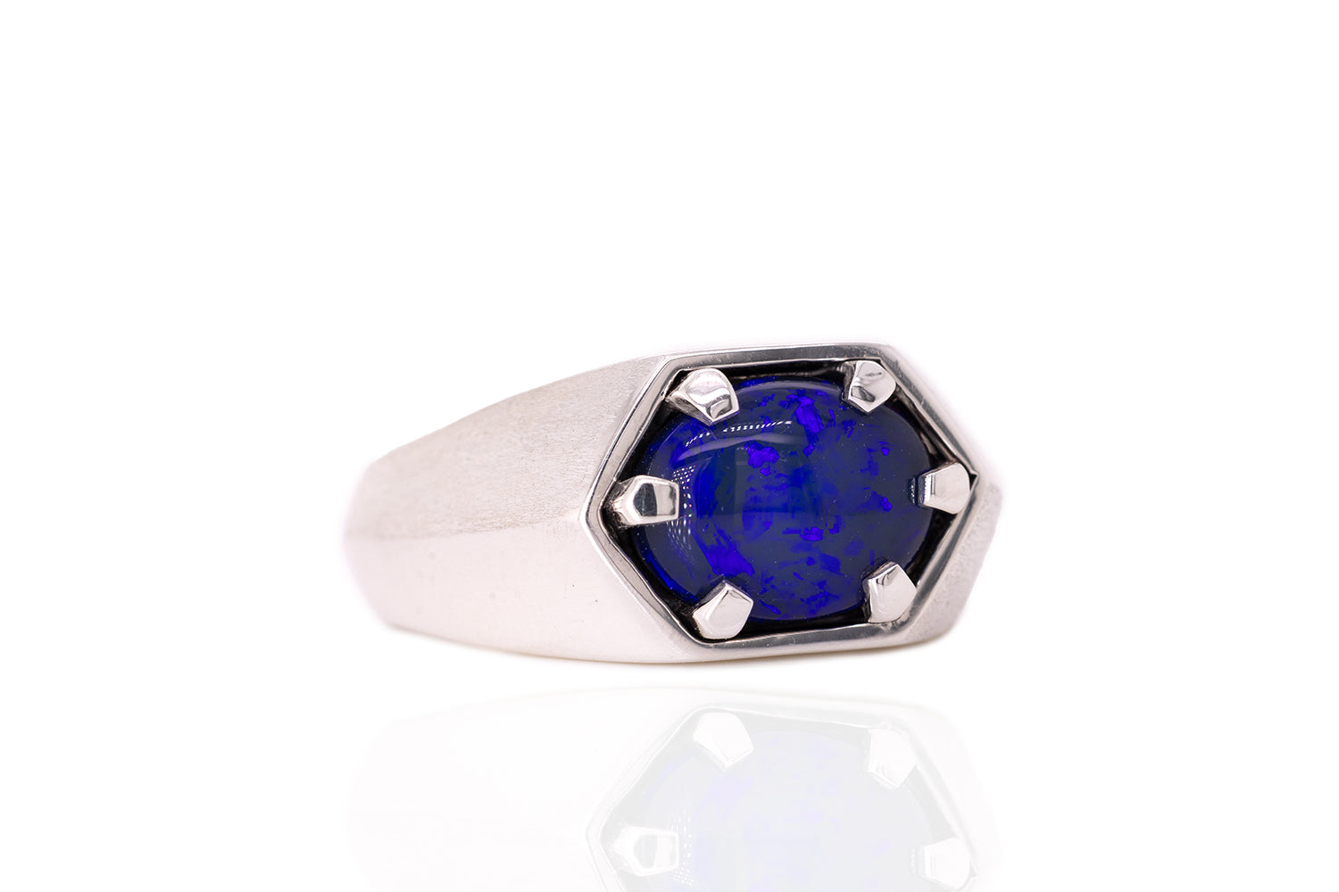Saxon — Sterling Silver 2.67 ct Black Opal Ring