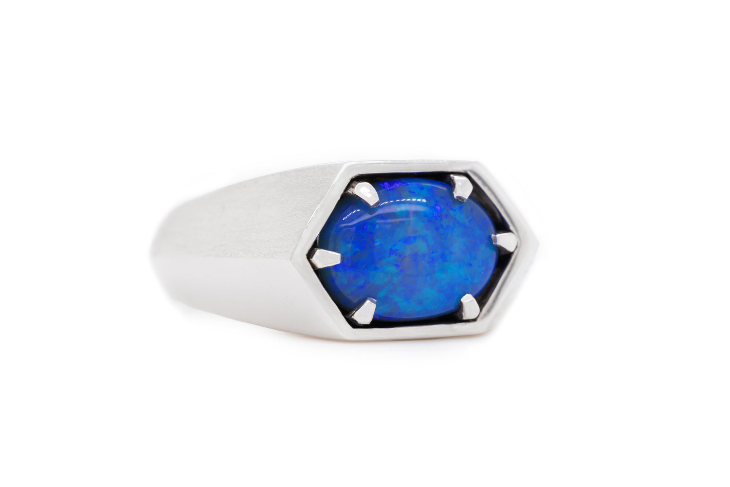 18kt Sterling Silver Saxon Opal Ring