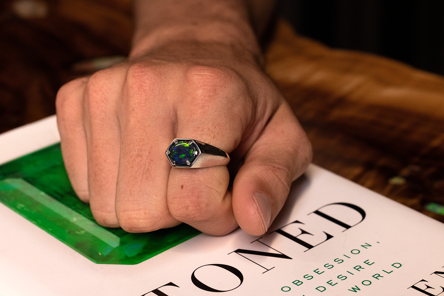 Saxon Ring Sterling Silver with 2.08ct Black Opal