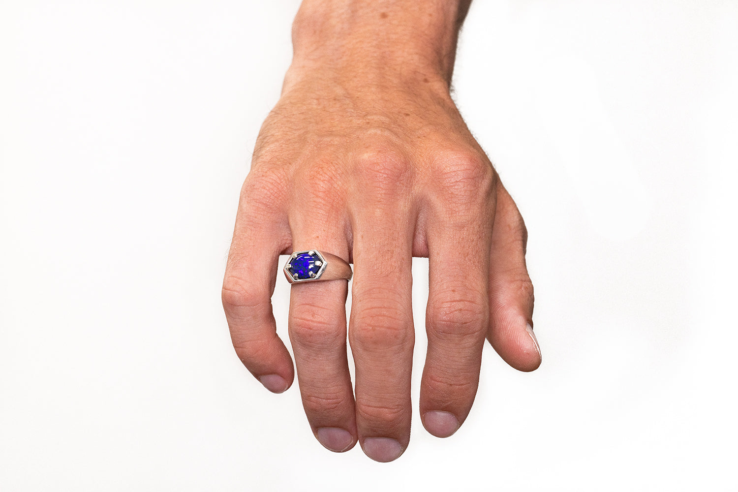 Saxon — Sterling Silver 2.67 ct Black Opal Ring