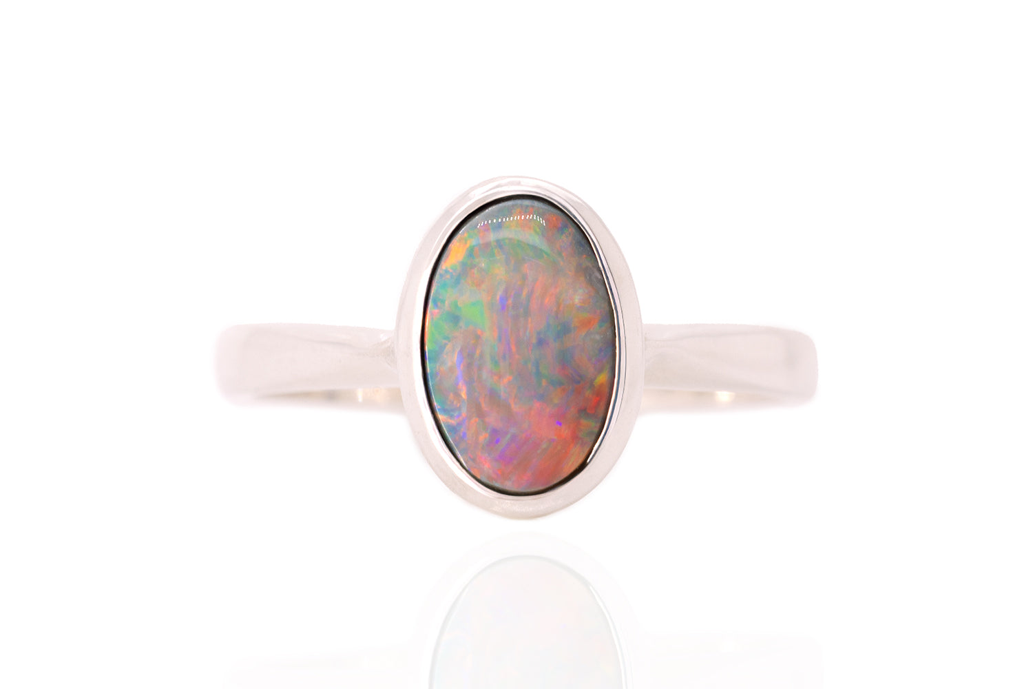 Tatiana Ring Sterling Silver with 1.41ct Dark Opal