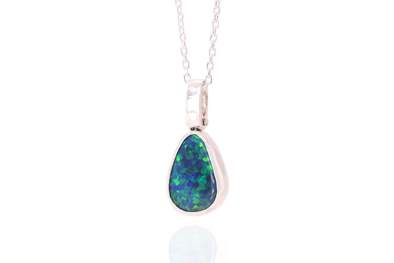 Tatiana — Sterling Silver 2.63 ct Black Opal Pendant