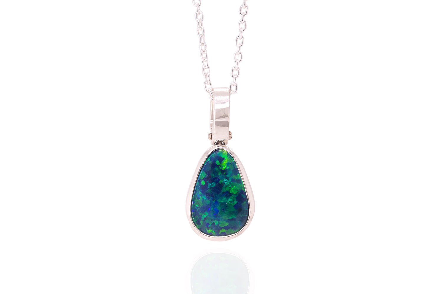 Tatiana — Sterling Silver 2.63 ct Black Opal Pendant