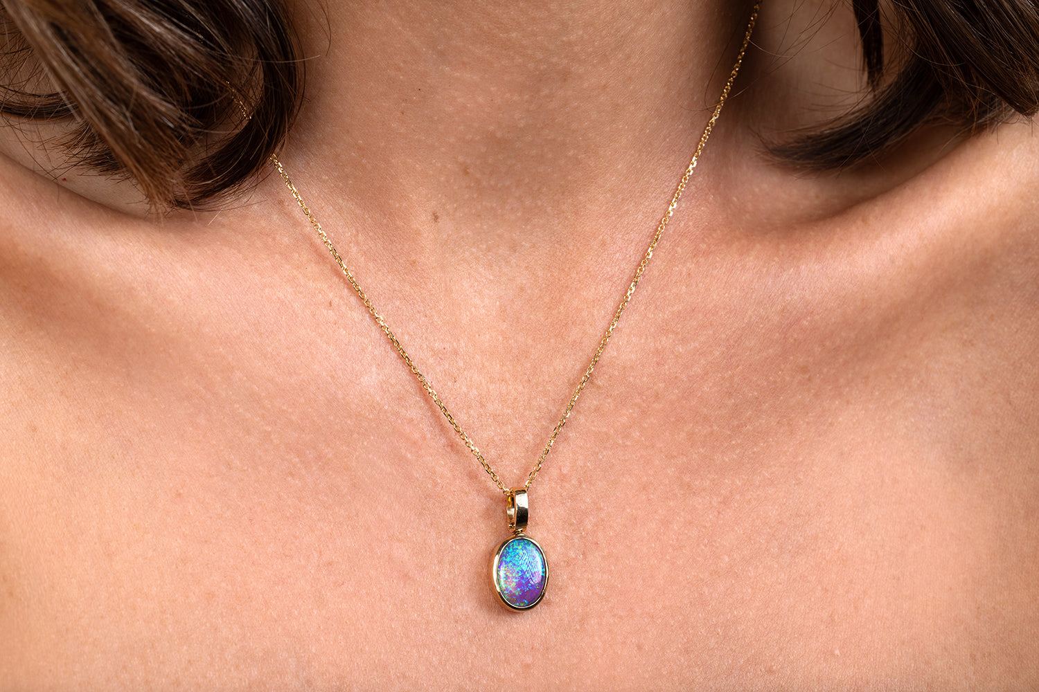 Tatiana Pendant Gold with 2.58ct Crystal Opal