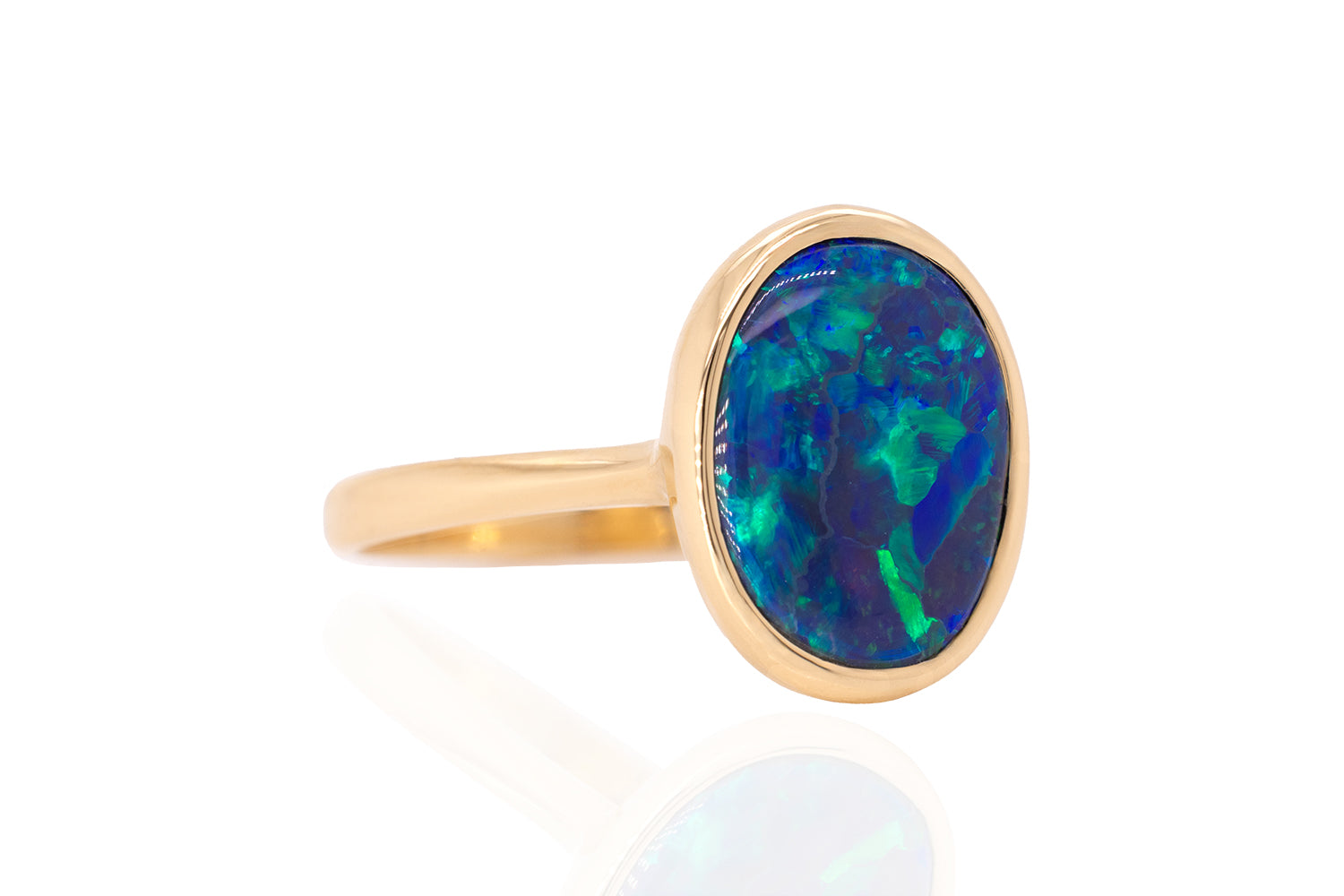 Tatiana — 18kt Yellow Gold 2.87 ct Black Opal Ring