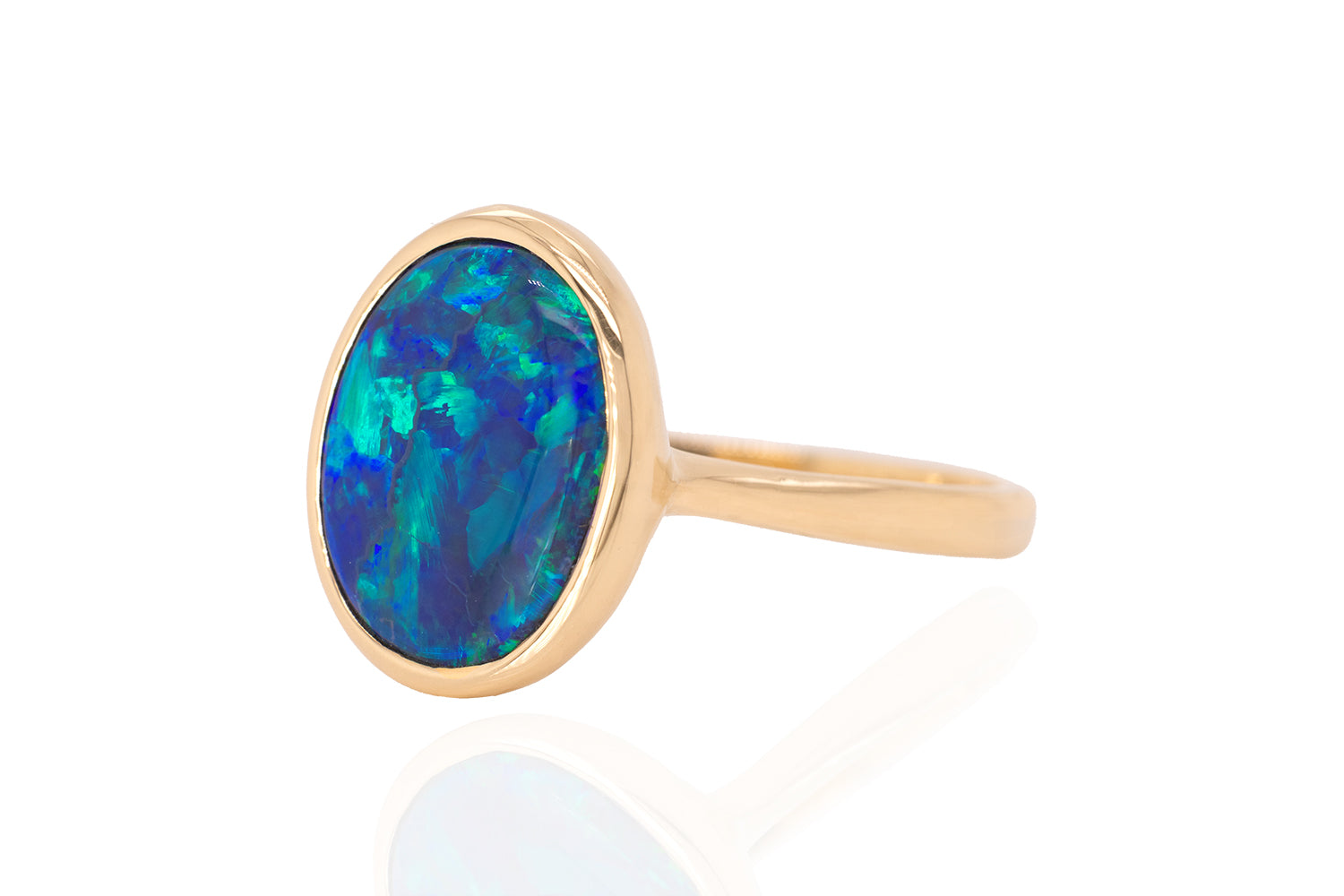 Tatiana — 18kt Yellow Gold 2.87 ct Black Opal Ring