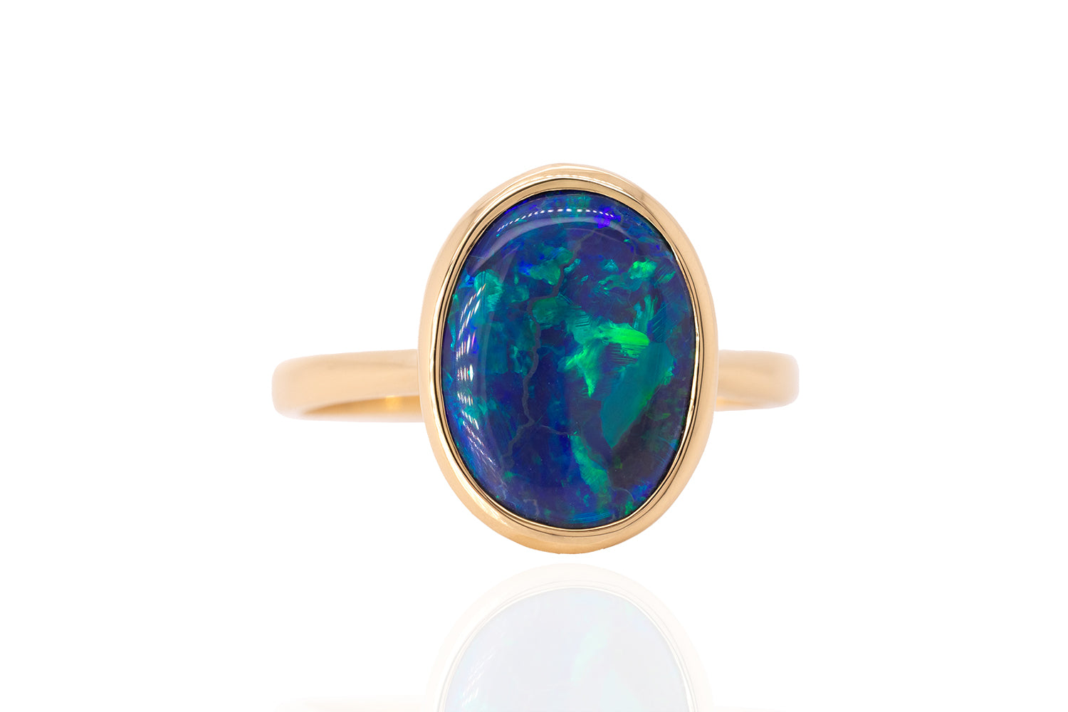 Tatiana — 18kt Yellow Gold 2.87 ct Black Opal Ring