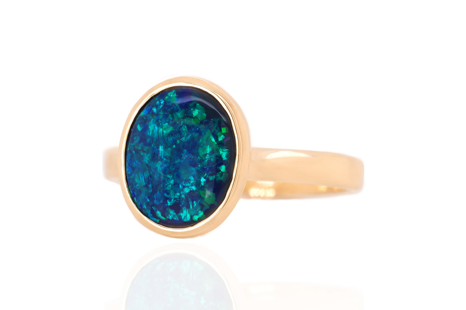 Tatiana Ring Gold with 1.86ct Black Opal