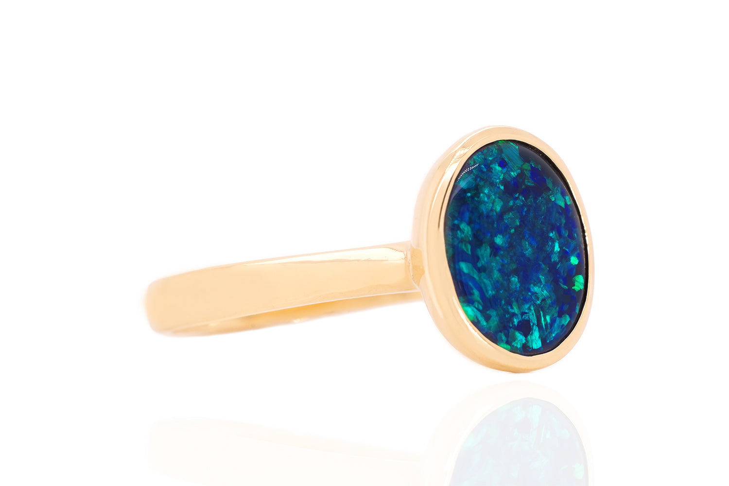 Tatiana Ring Gold with 1.86ct Black Opal