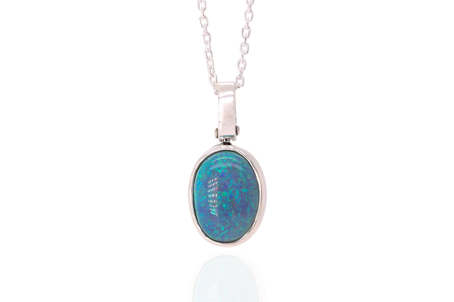 Tatiana — Sterling Silver 3.73 ct Crystal Opal Pendant
