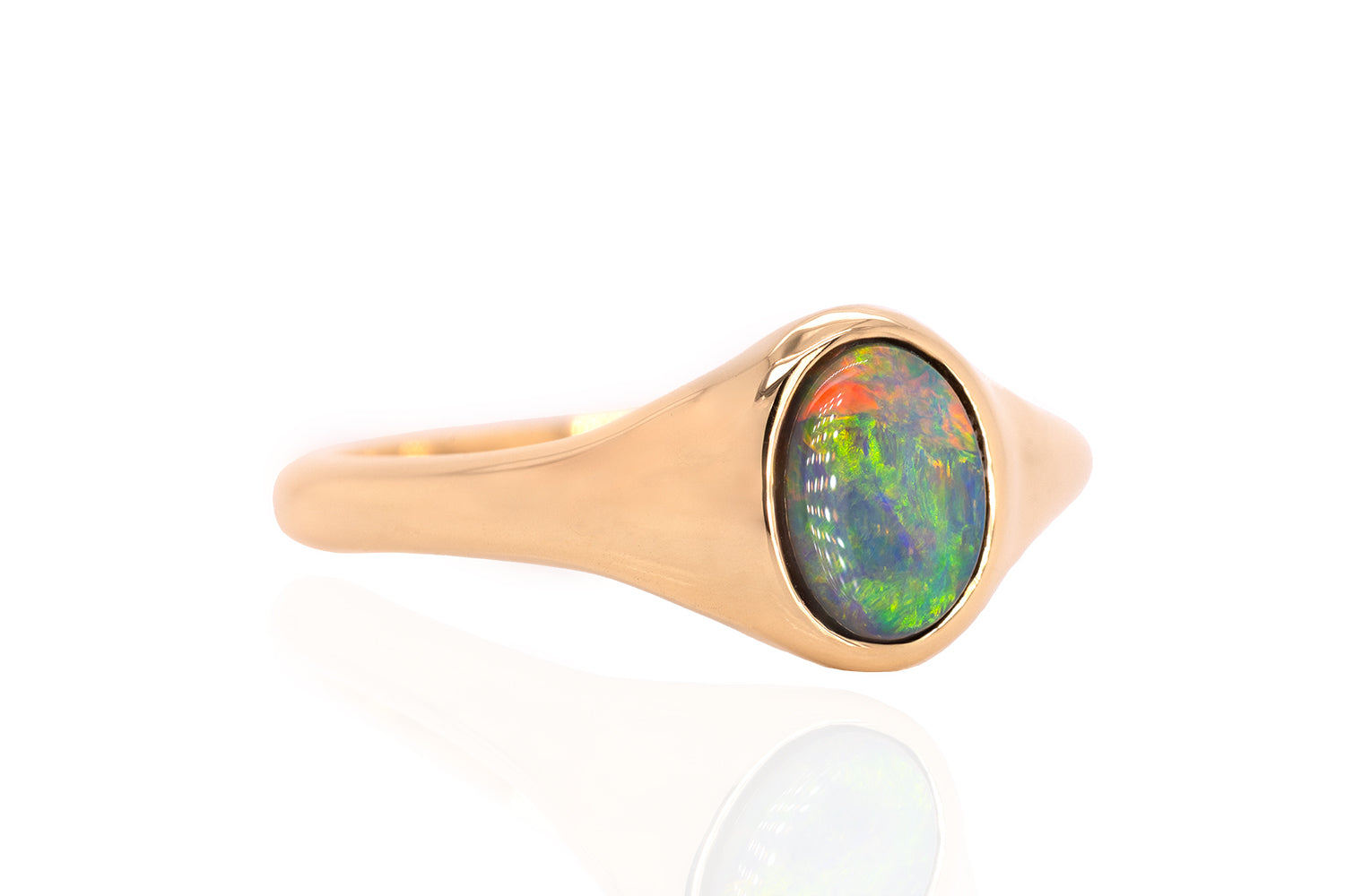 Valentina Petite — 18kt Yellow Gold 0.79 ct Dark Opal Ring