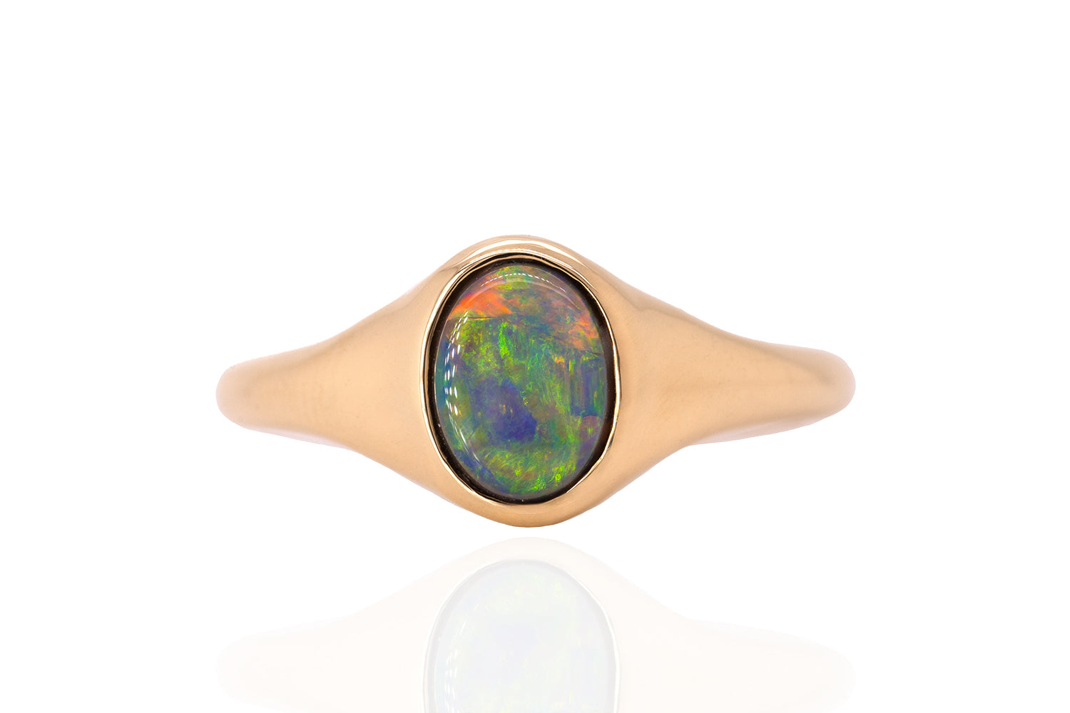 Valentina Petite — 18kt Yellow Gold 0.79 ct Dark Opal Ring