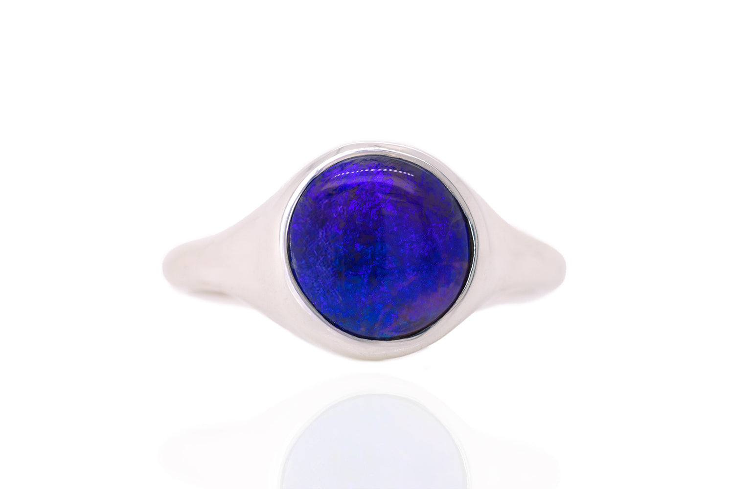 Valentina — Sterling Silver 2.45 ct Black Opal Ring