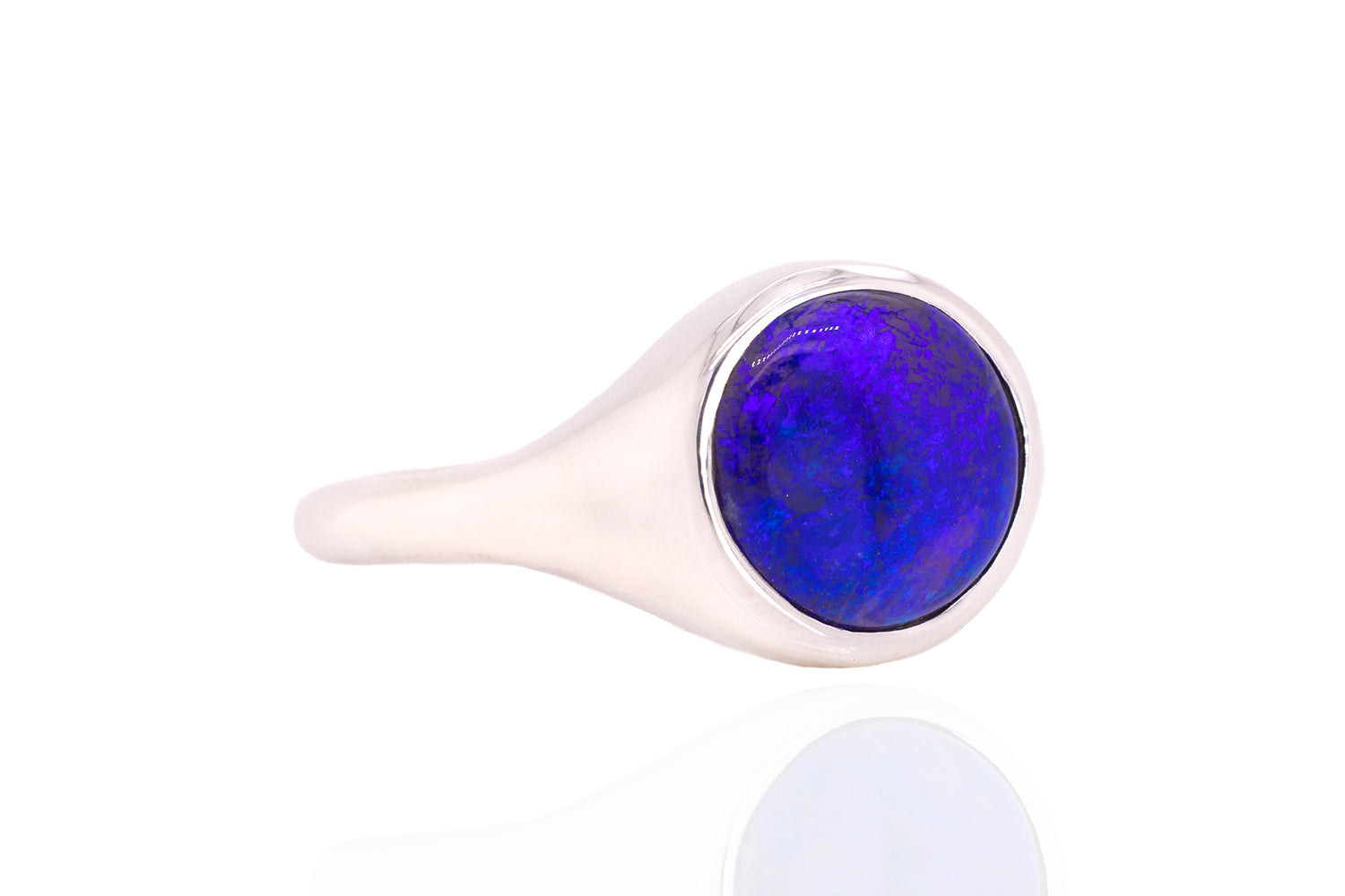 Valentina — Sterling Silver 2.45 ct Black Opal Ring