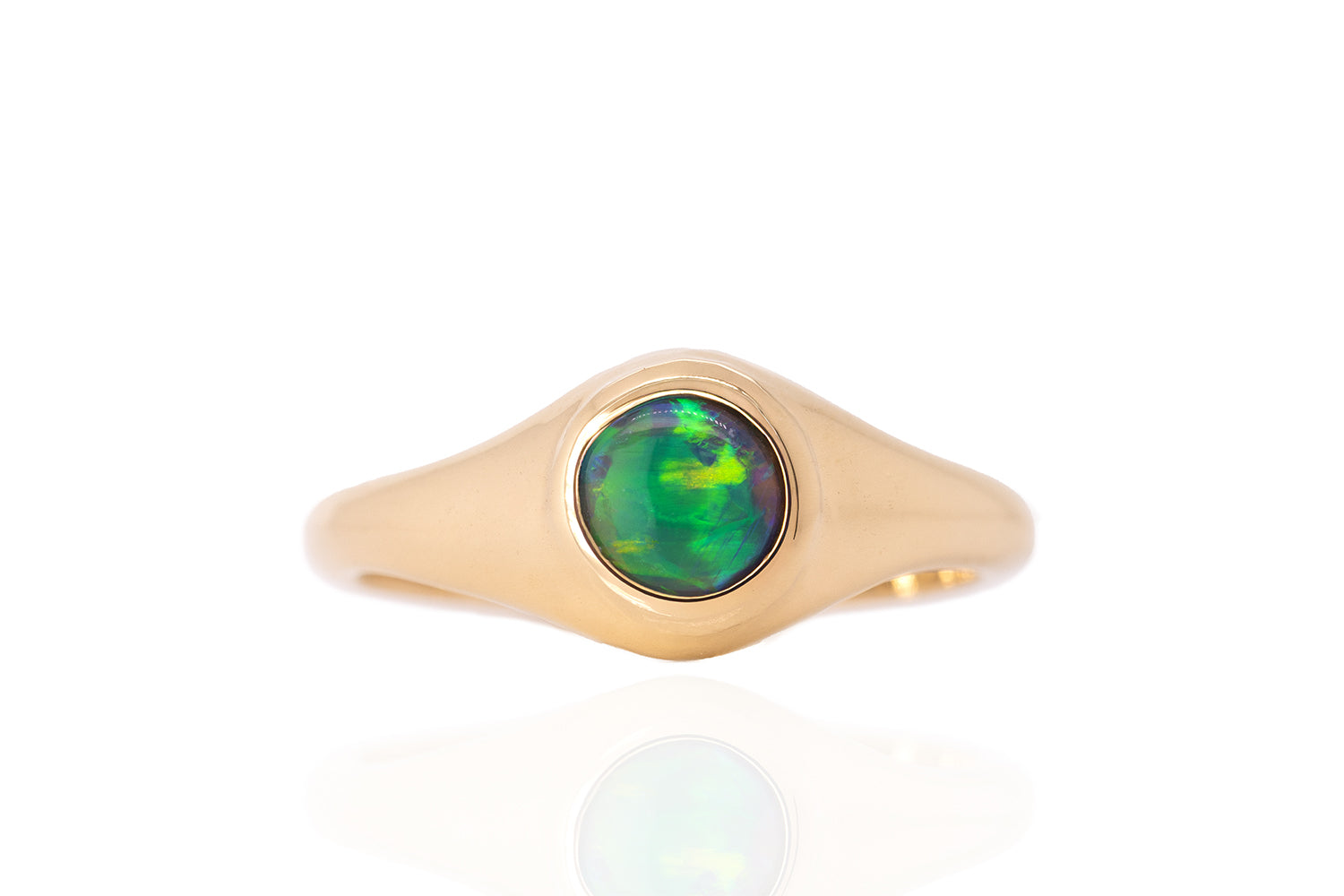 Valentina Petite — 18kt Yellow Gold 0.49 ct Black Opal Ring