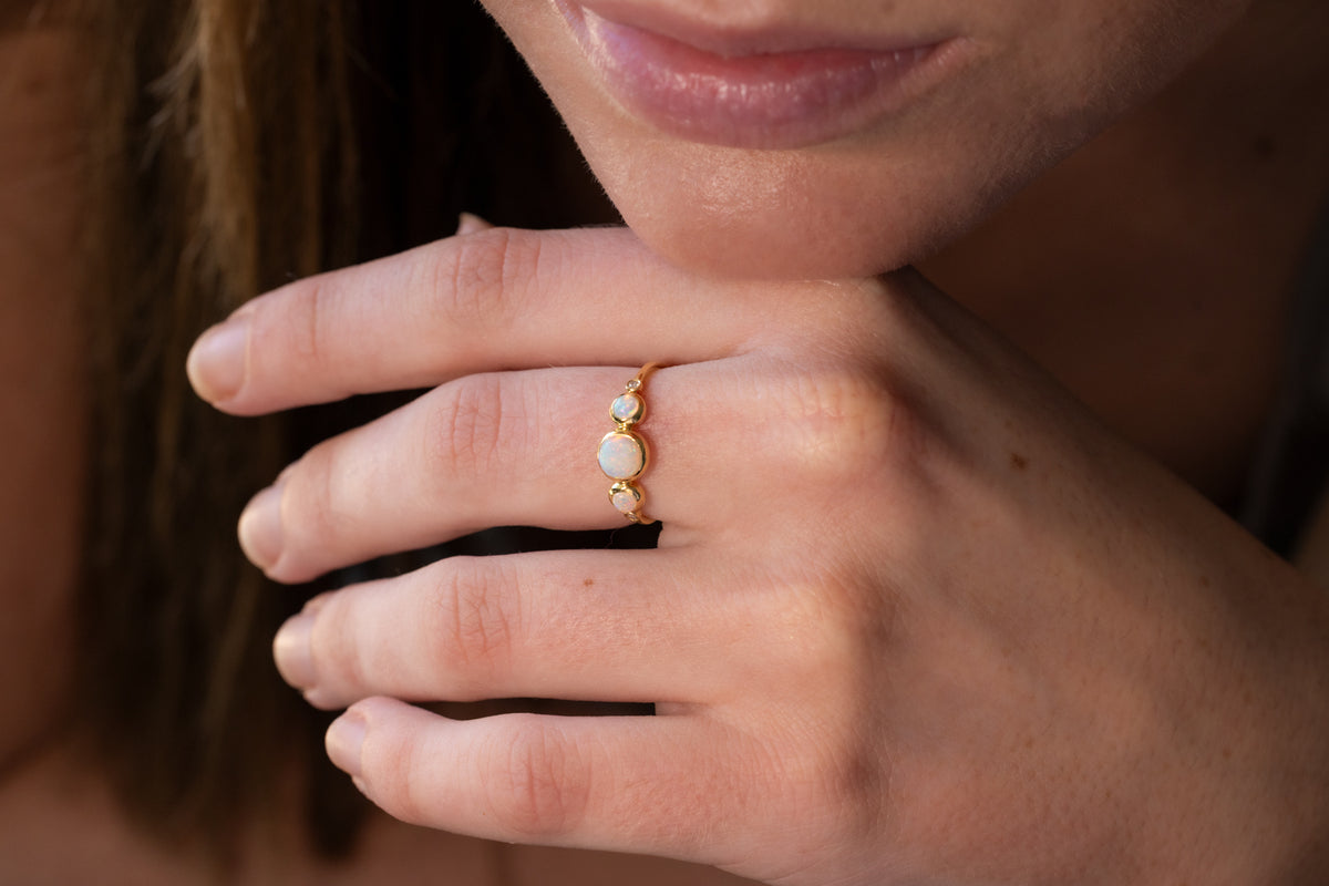Blair — 18kt Yellow Gold 0.50 ct Crystal Opal Diamond Ring