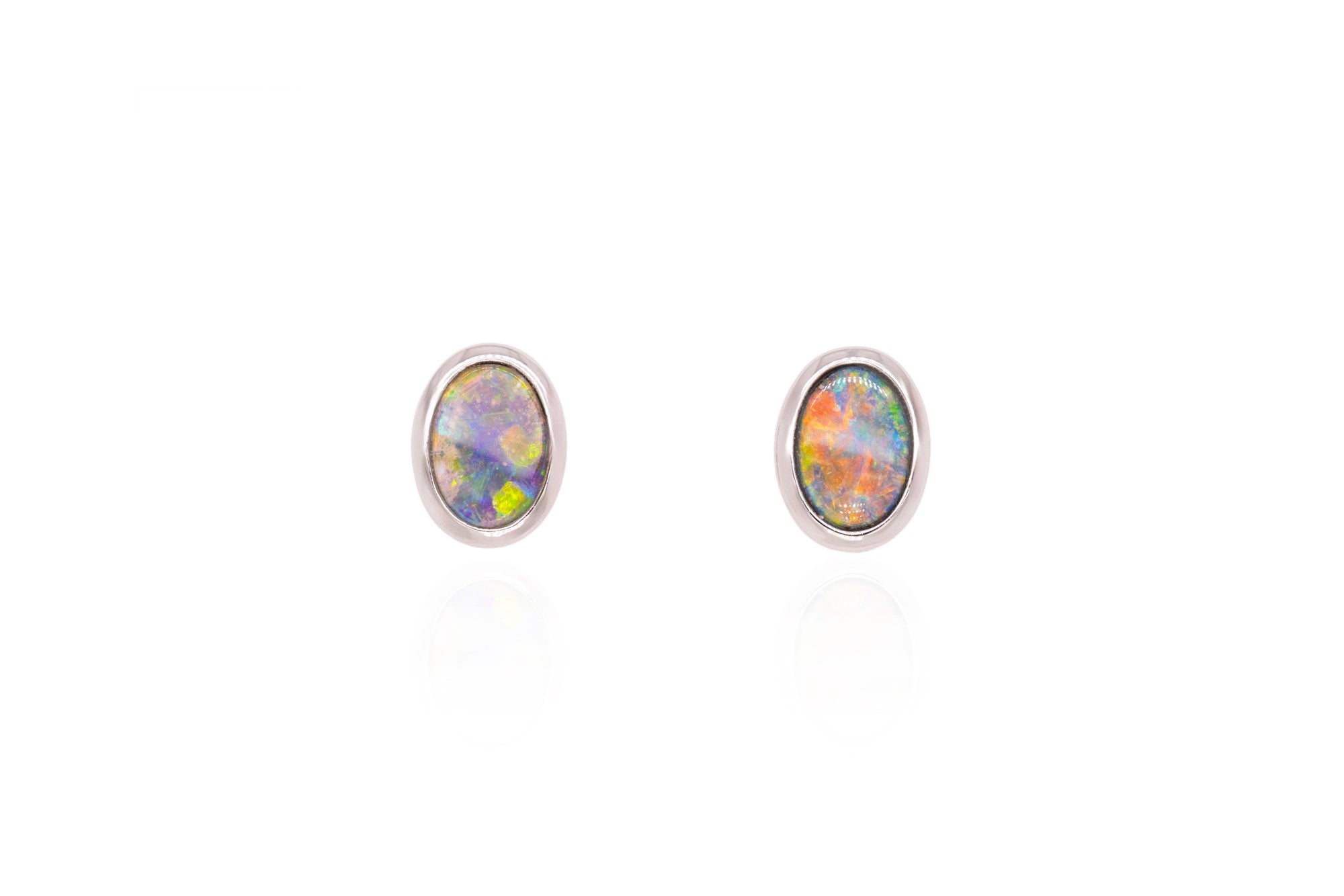 Sterling Silver 0.70 ct Boulder Opal Stud Earrings