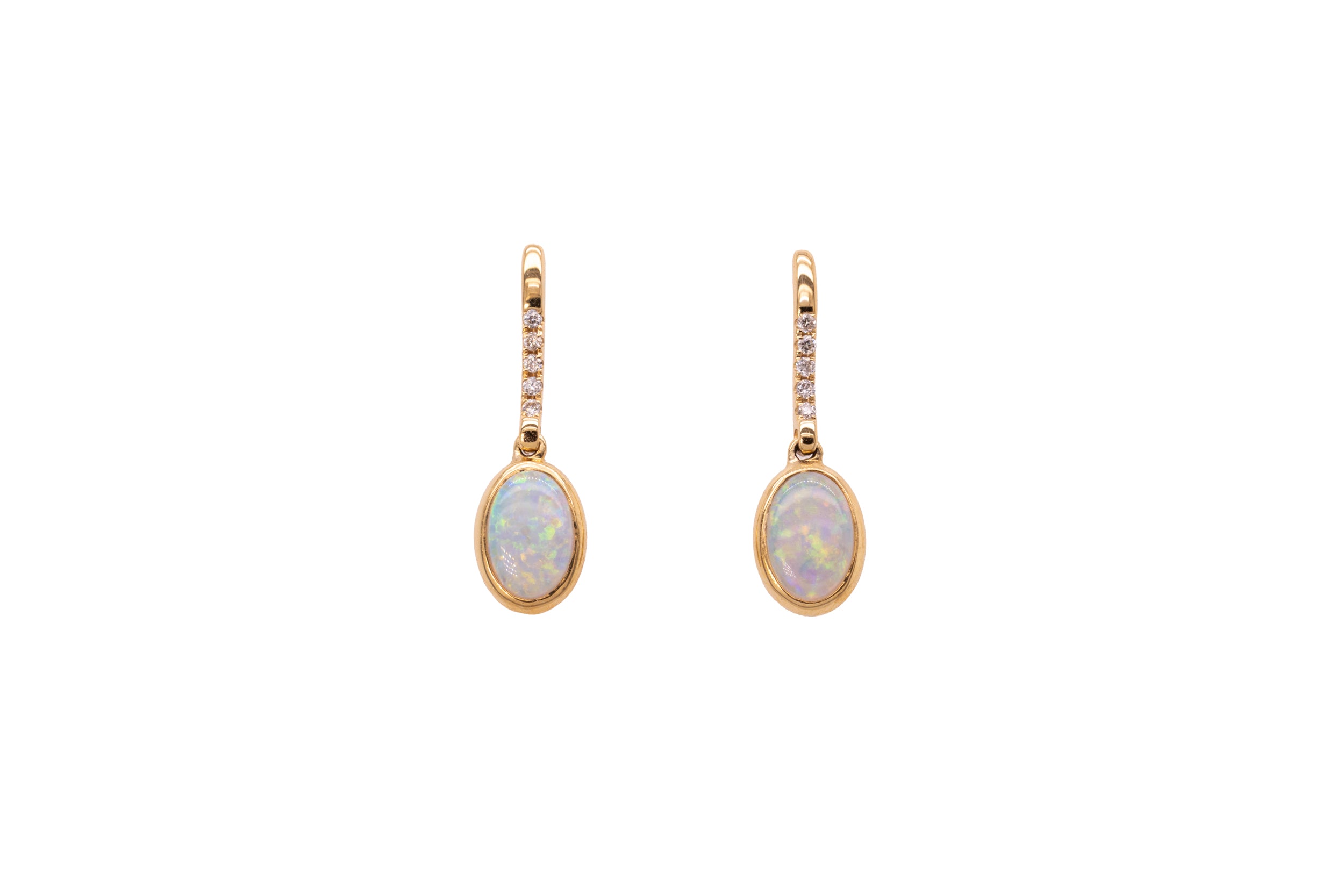 Indigo — 18kt Yellow Gold 0.75 ct Crystal Opal Diamond Earrings