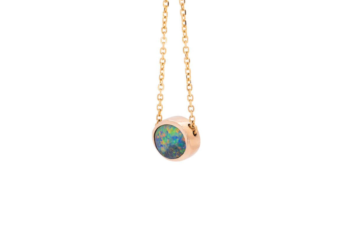 Johanna — 10kt Yellow Gold 1.01 ct Dark Opal Necklace