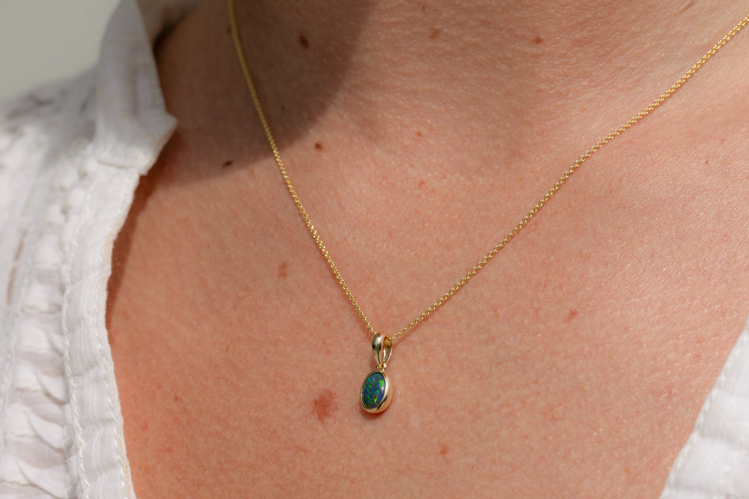 14kt Yellow Gold 0.59 ct Black Opal Pendant