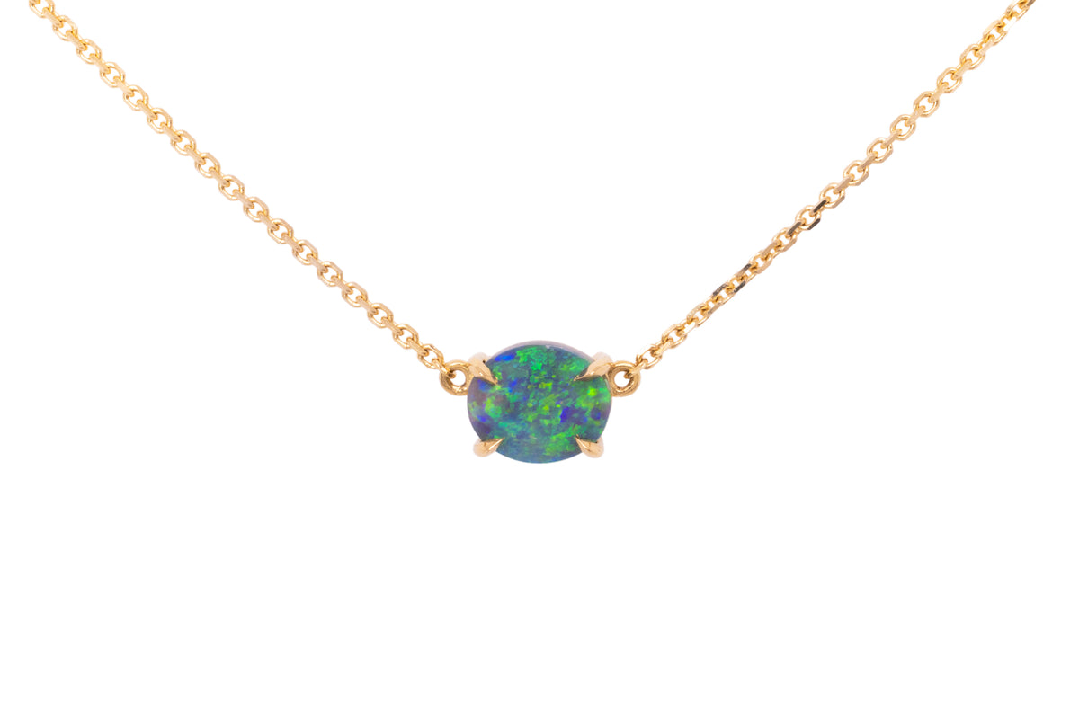Ruthie — 18kt Yellow Gold 1.07 ct Dark Opal Necklace
