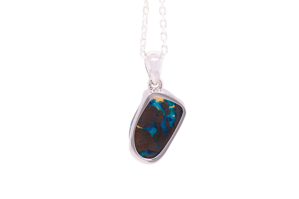Sterling Silver 2.00 ct Boulder Opal Pendant