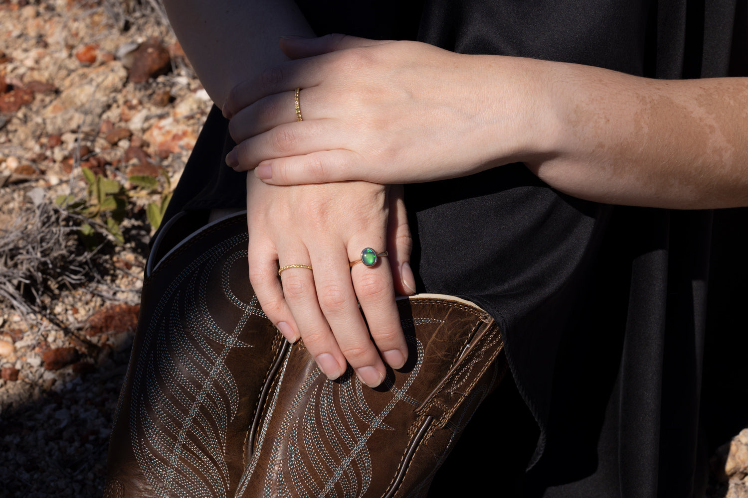 Tatiana — 10kt Yellow Gold 1.26 ct Black Opal Ring