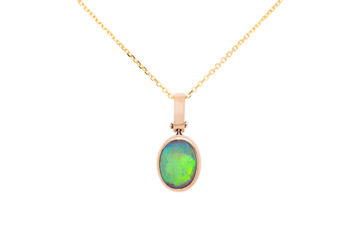 Tatiana — 10kt Yellow Gold 1.82 ct Crystal Opal Pendant