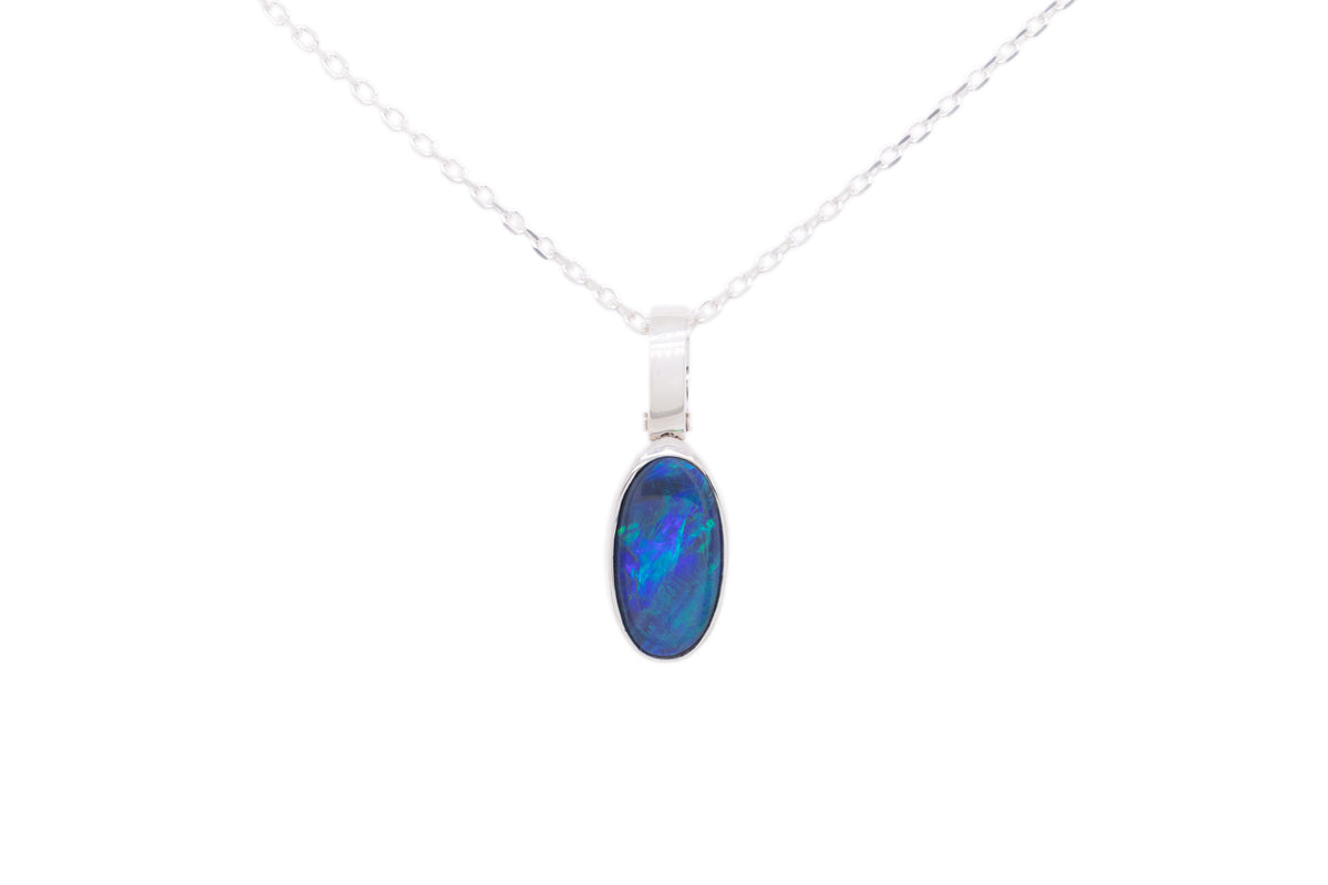 Tatiana — Sterling Silver 1.94 ct Black Opal Pendant