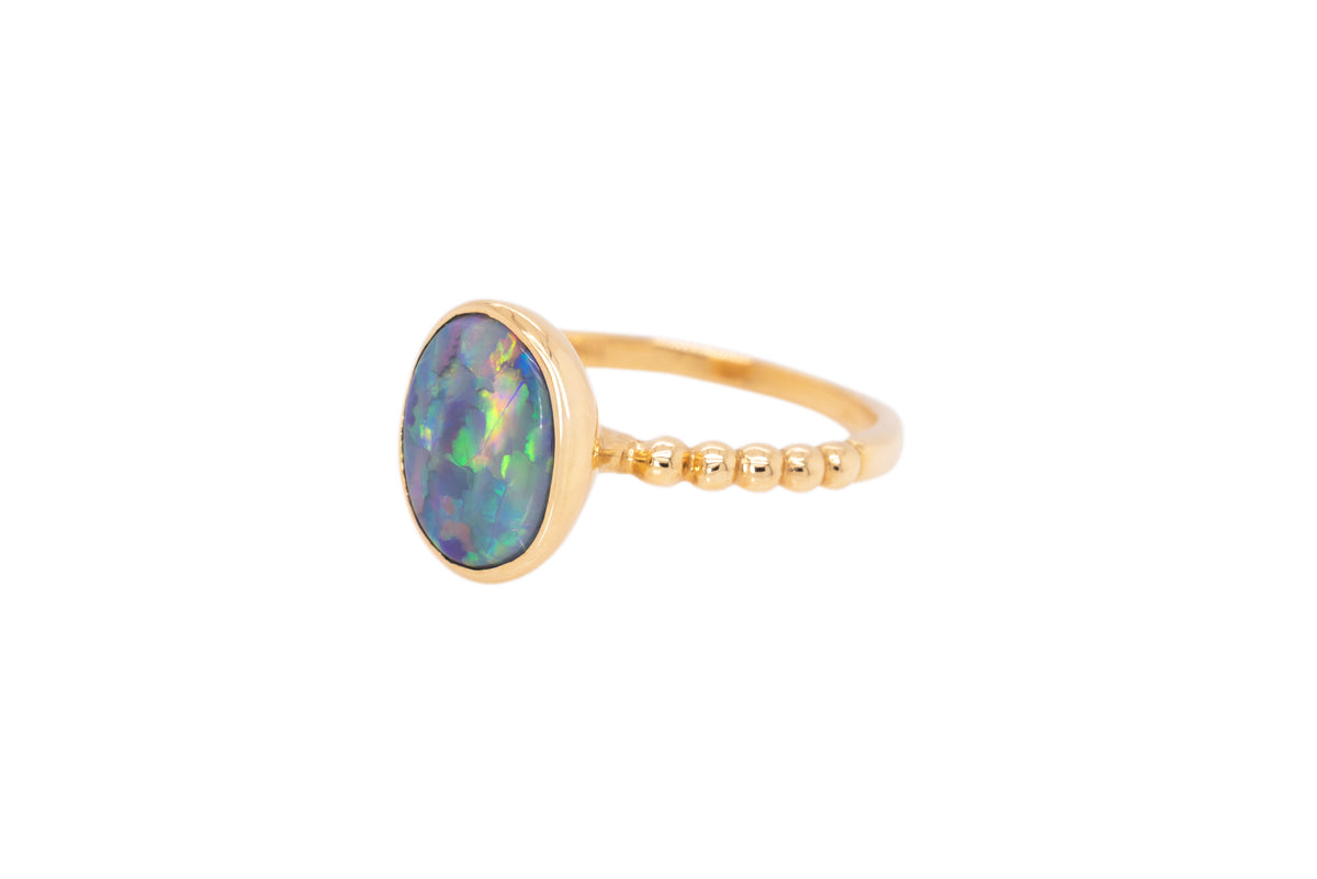 Tatiana — 18kt Yellow Gold 2.47 ct Dark Opal Ring