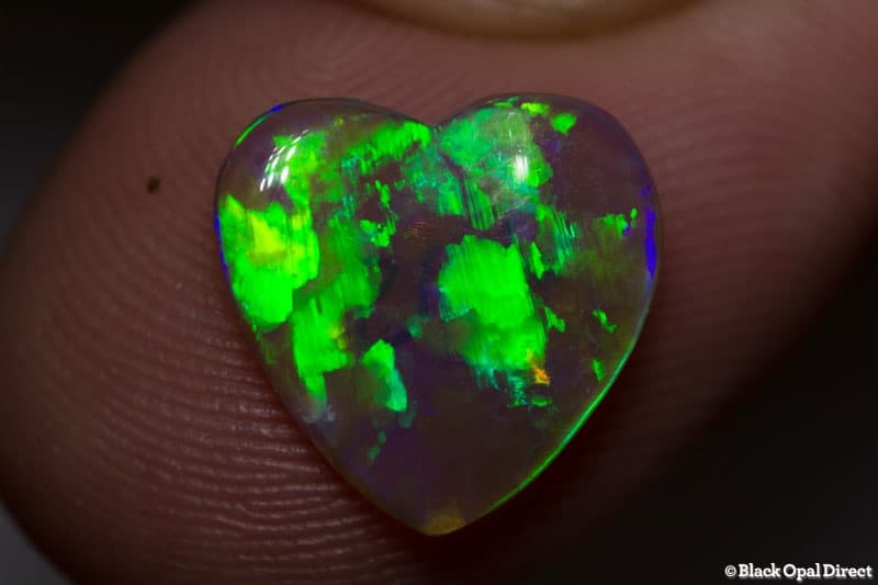 2.15 ct semi black crystal opal heart 12x12x2mm