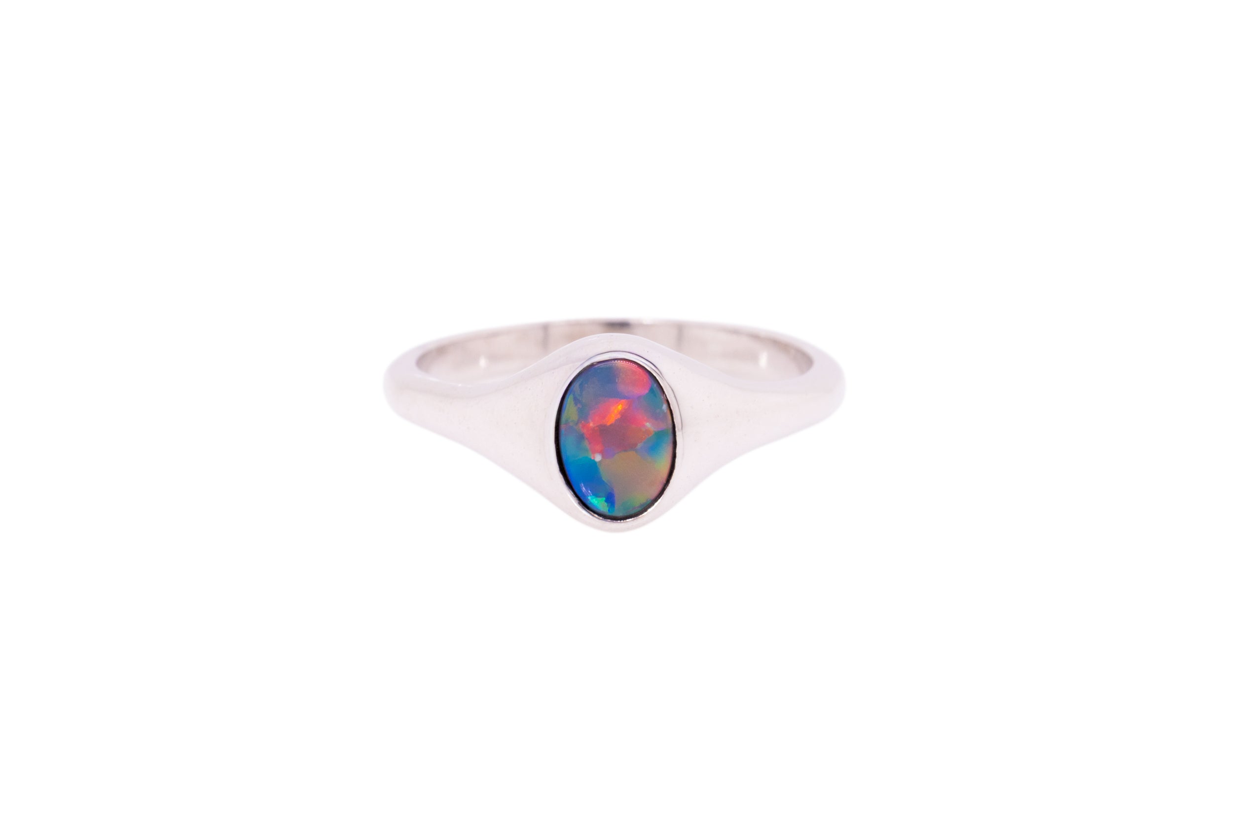Valentina Petite — 18kt White Gold 0.45 ct Black Opal Ring