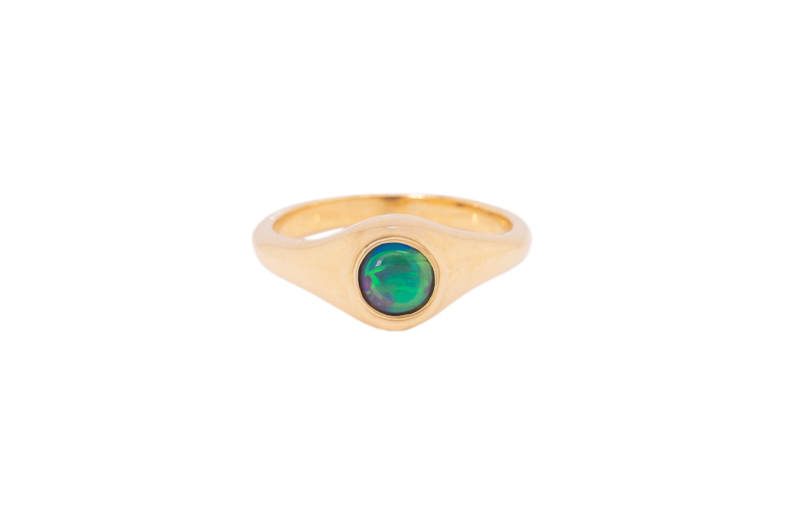 Valentina Petite — 18kt Yellow Gold 0.49 ct Black Opal Ring