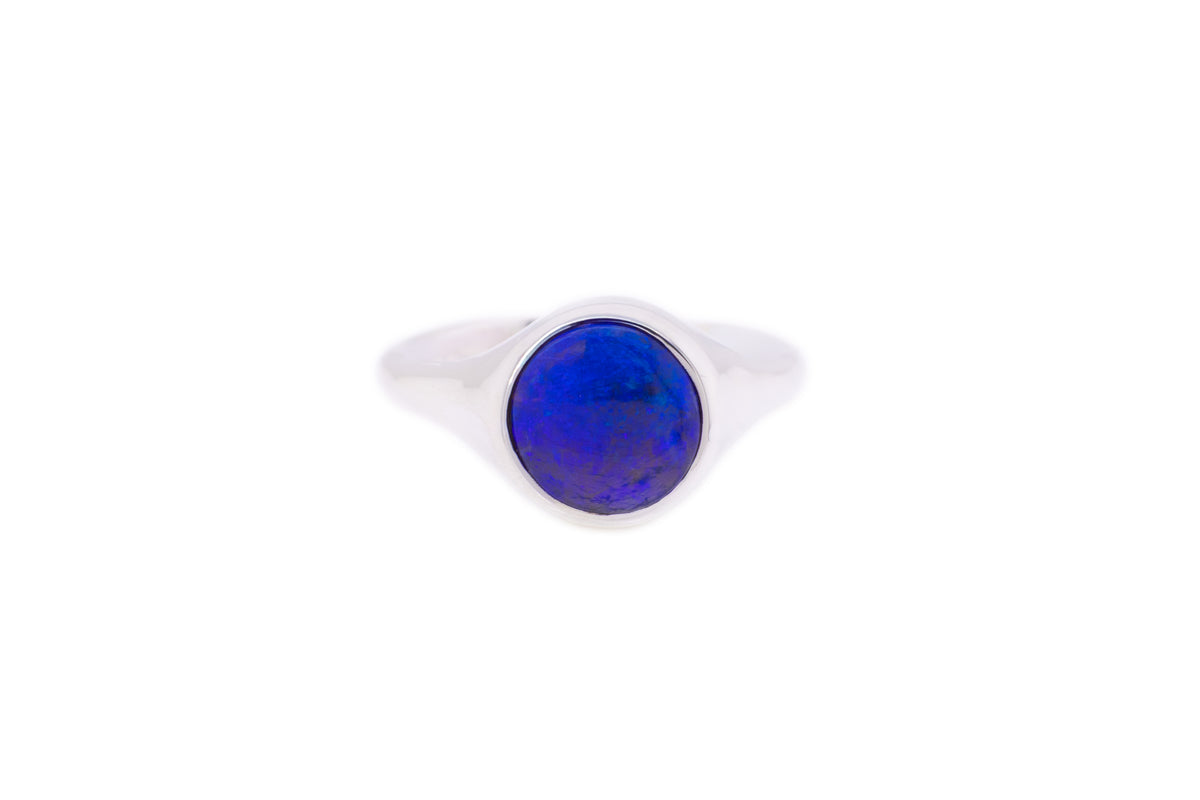 Valentina — Sterling Silver 2.45 ct Black Opal Ring