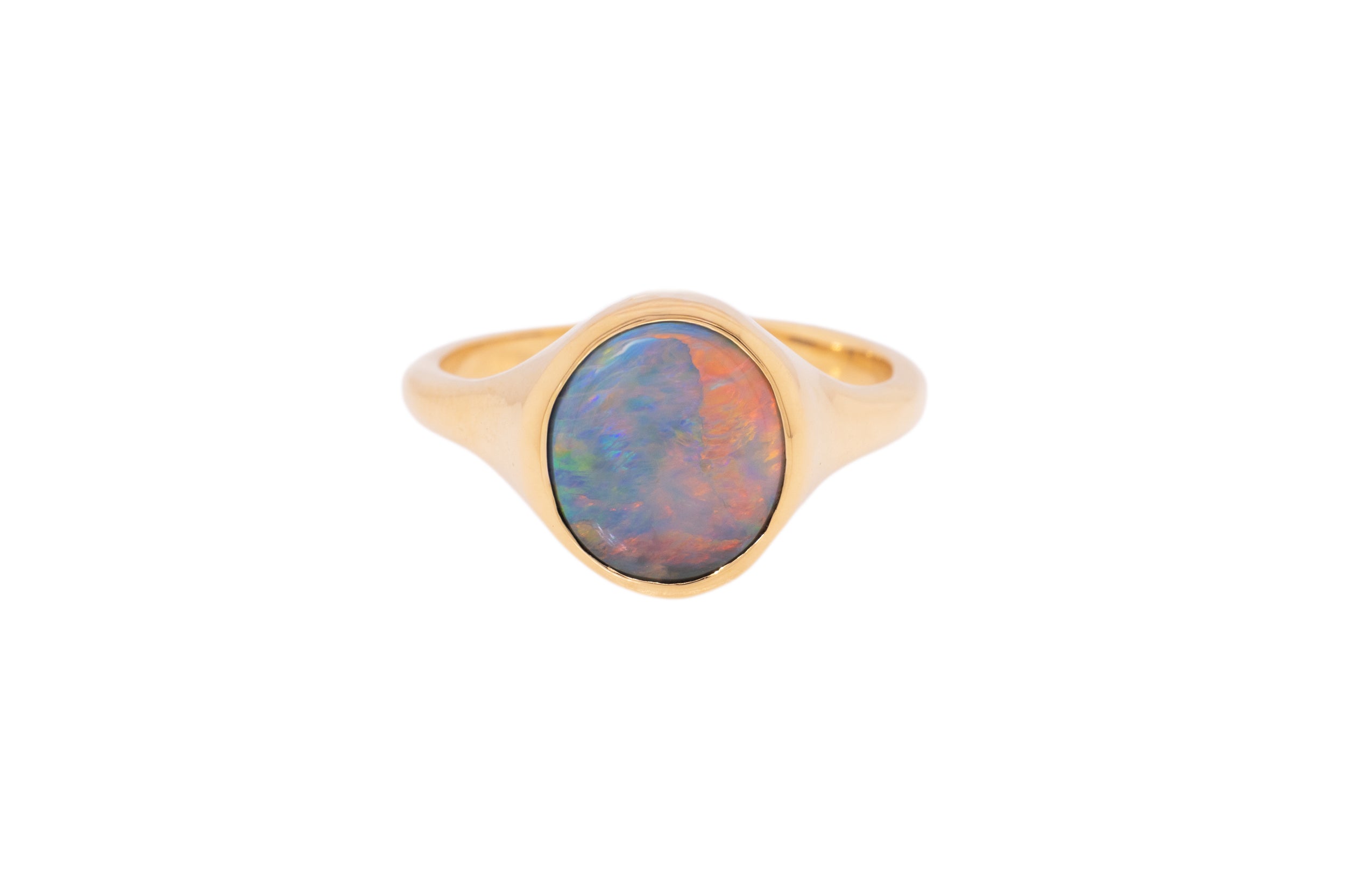 Valentina — 18kt Yellow Gold 2.89 ct Dark Opal Ring